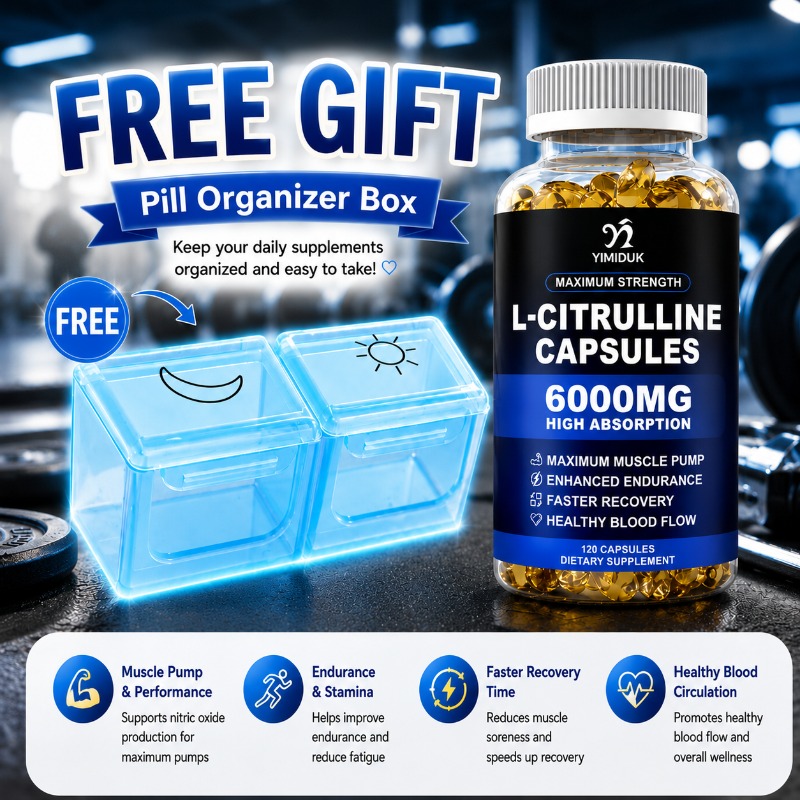 Pre Workout Supplement - Капсулы L-цитруллина 6000 мг, с премиальным