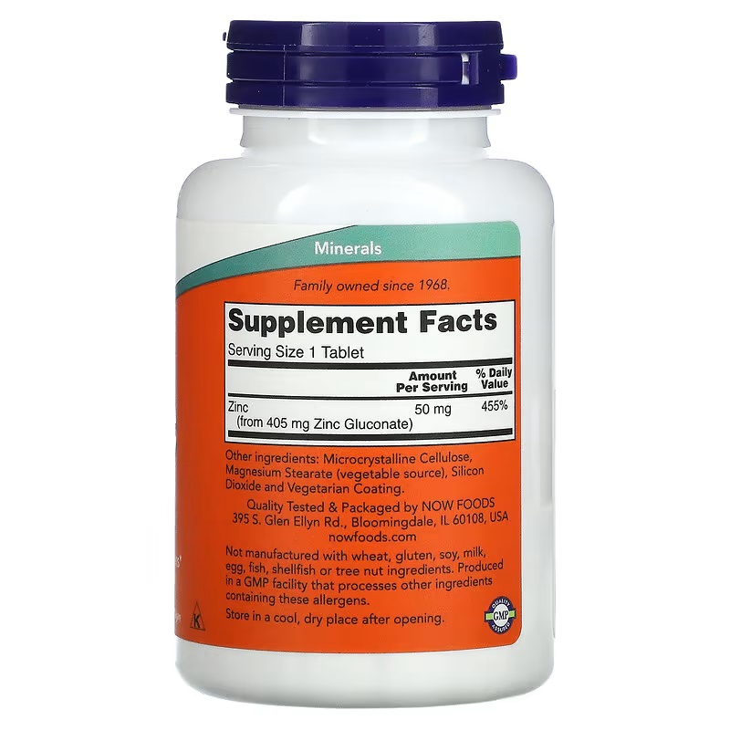 Глюконнат цинка, 50 мг, 250 та – обзор и цена Zinc Supplement 50Mg